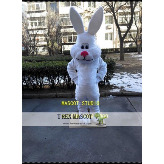 Fat Easter Rabbit Mascot Costume White Bunny