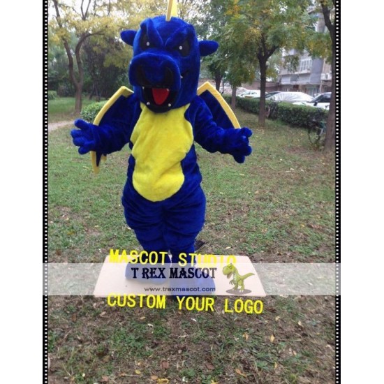 Blue Yellow Dragon Mascot Costume