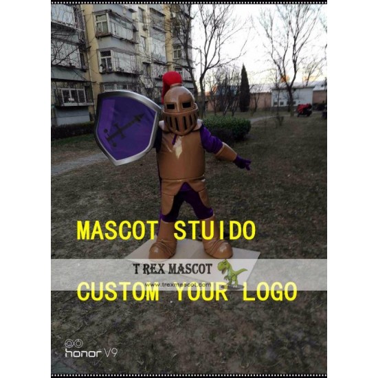 Copper Knight Mascot Costume Spartan Trojan Costume