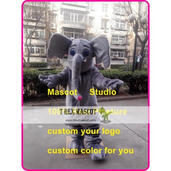 Grey Elephant Mascot Costume