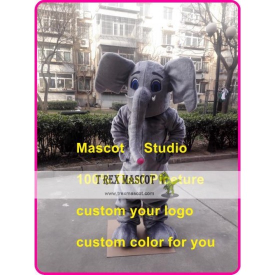 Grey Elephant Mascot Costume