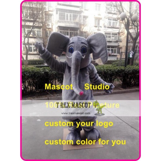 Grey Elephant Mascot Costume