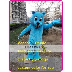 Blue Leopard Mascot Costume Blue Wildcat