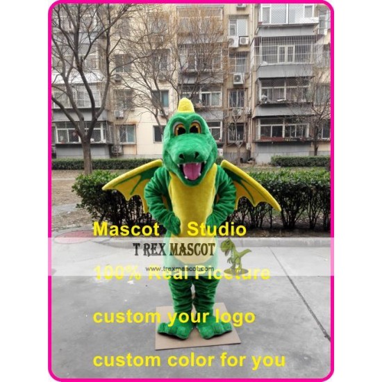 Green Dinosaur Mascot Costume