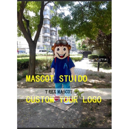 Custom Pilot Boy Mascot Costume