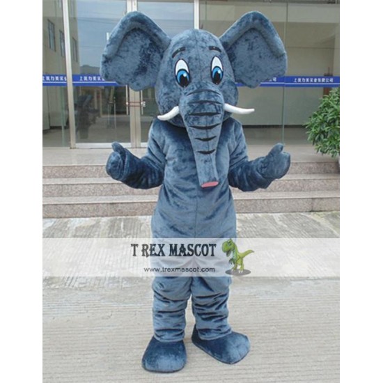 Cartoon Long-Haired Elephant Mascot Costume