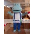 Cartoon Cosplay Plush Blue Strap Hippo Mascot Costume