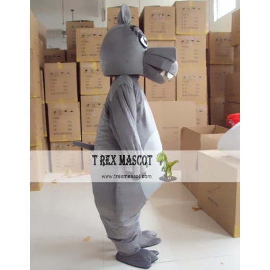 Cartoon Animal Plush Ash Hippo Mascot Costume