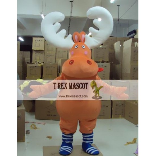 Cosplay Cartoon Big Ear Yellow Deer Mascot Costume