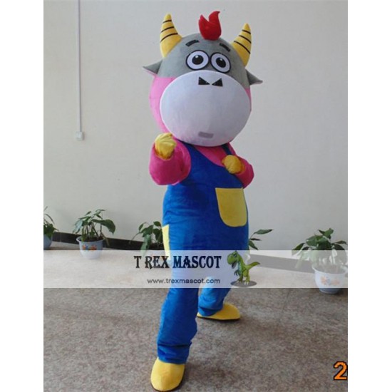 Animal Cartoon Plush Bib Bull Mascot Costume