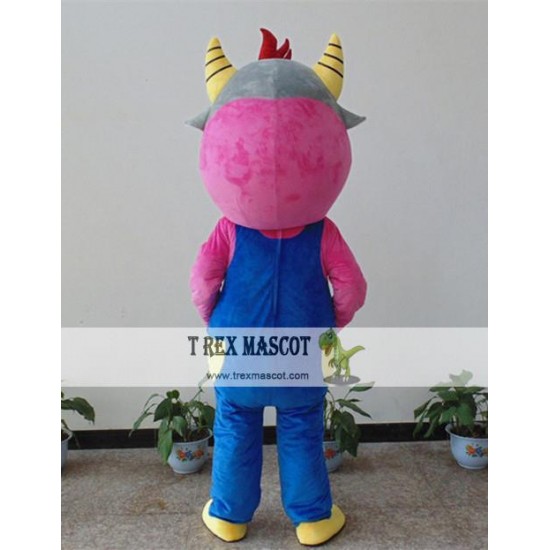 Animal Cartoon Plush Bib Bull Mascot Costume