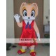 Cartoon Plush Rat Girl Mascot Costume