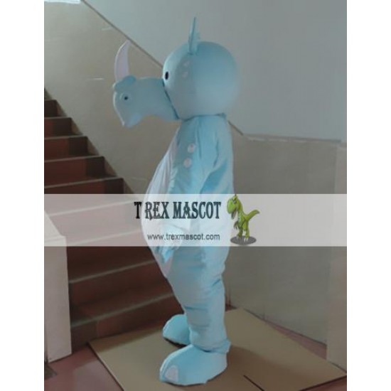 Cartoon Cosplay Animal Blue Rhino Mascot Costume