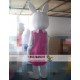 Cartoon Cosplay Striped Red Rabbit Mascot Costume