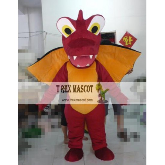 Dinosaur Cartoon Plush Fire Pterosaur Mascot Costume