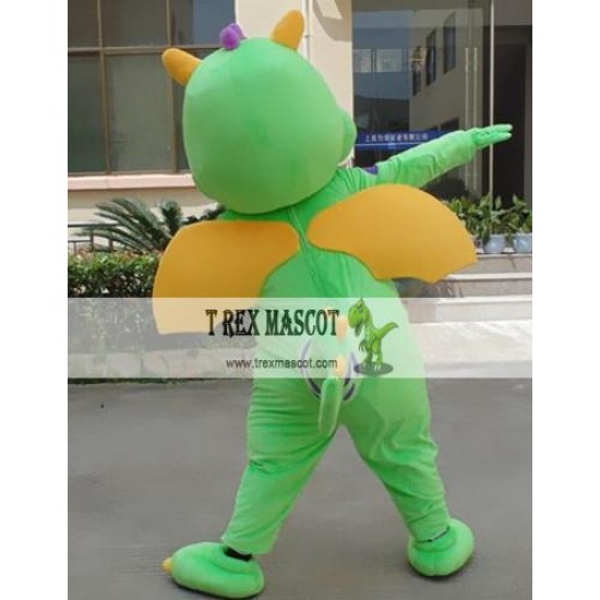 Cosplay Cartoon Green Dinosaur Mascot Costume