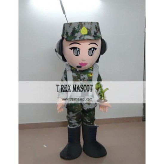 Military Cartoon Scout Soldier Mascot Costume