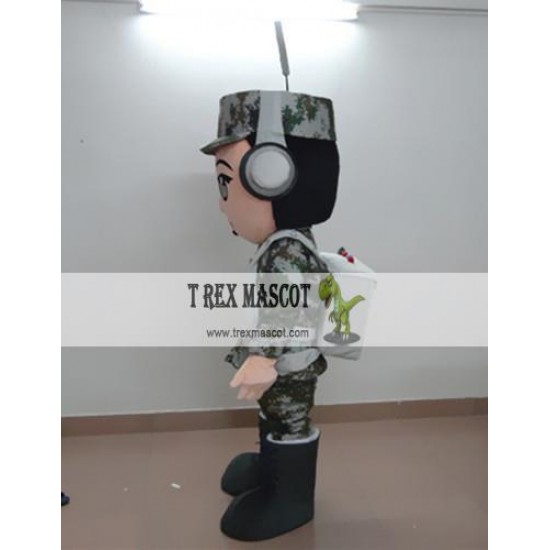 Military Cartoon Scout Soldier Mascot Costume