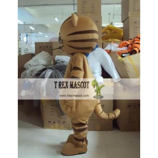 Cosplay Cartoon Plush Brown Cat Mascot Costume