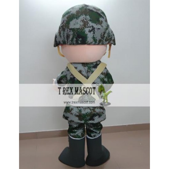 Military Cartoon Leader Mascot Costume