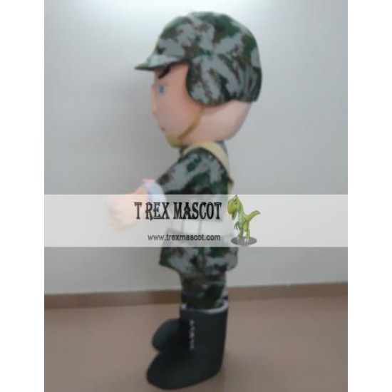 Military Cartoon Leader Mascot Costume