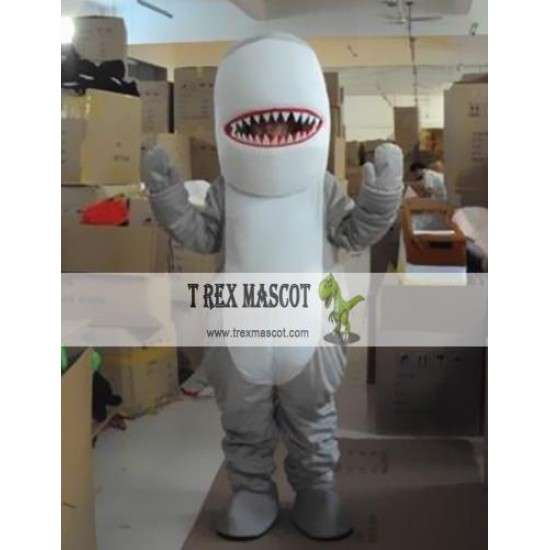 Cartoon Gray Shark Mascot Costume