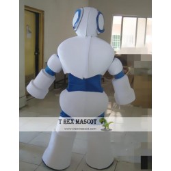 Cartoon White Robot Mascot Costume