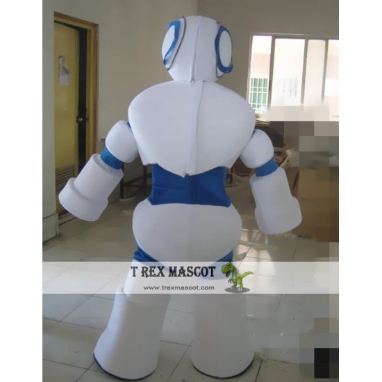 Cartoon White Robot Mascot Costume