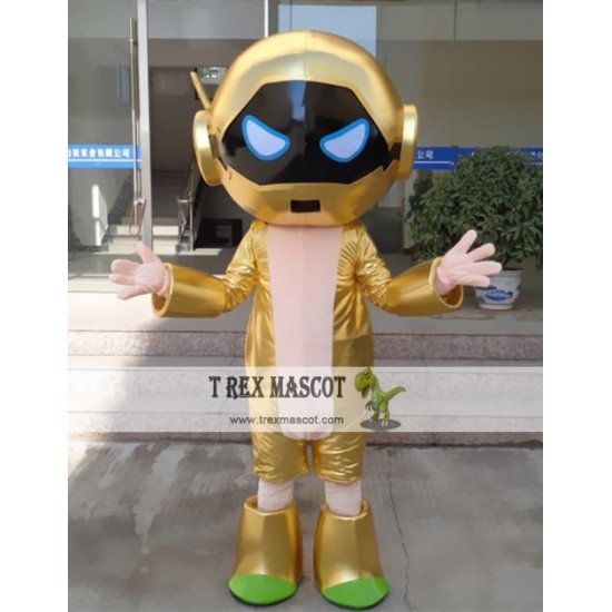 Cartoon Golden Robot Mascot Costume