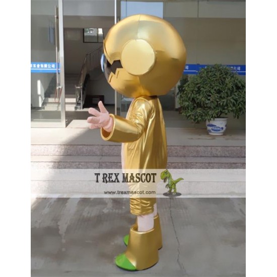 Cartoon Golden Robot Mascot Costume