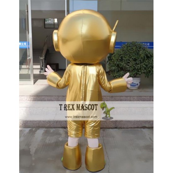 Cartoon Golden Robot Mascot Costume