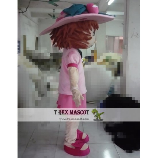 Cartoon Strawberry Girl Mascot Costume