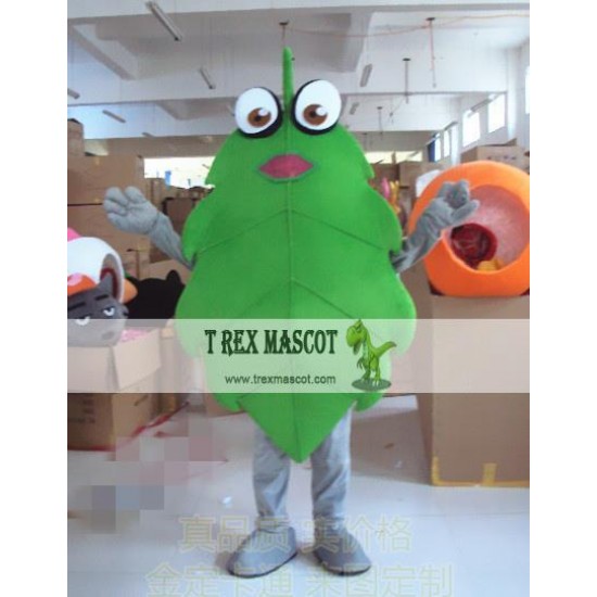 Cartoon Green Leaves Mascot Costume