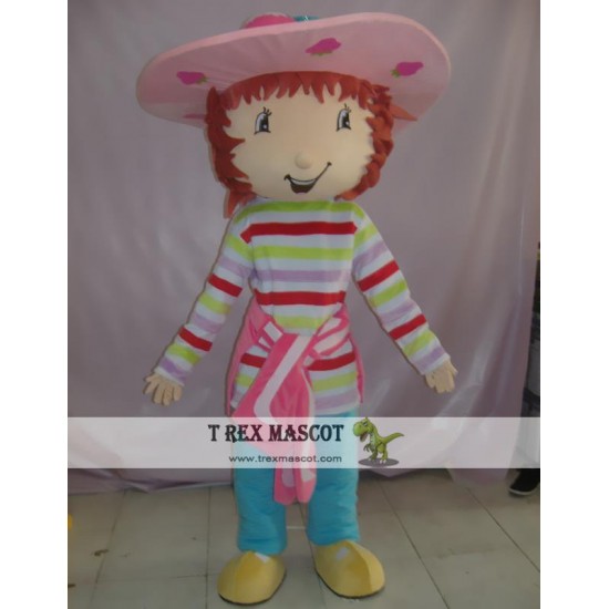 Cartoon Fruit Cosplay Strawberry Girl Mascot Costume