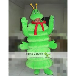 Cartoon Green Worm Mascot Costume