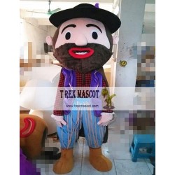 Cartoon Cosplay Bearded Man Mascot Costume