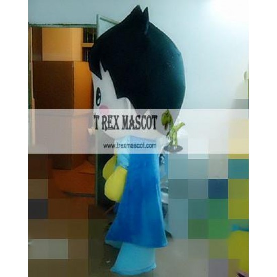 Cartoon Cloak Boy Mascot Costume