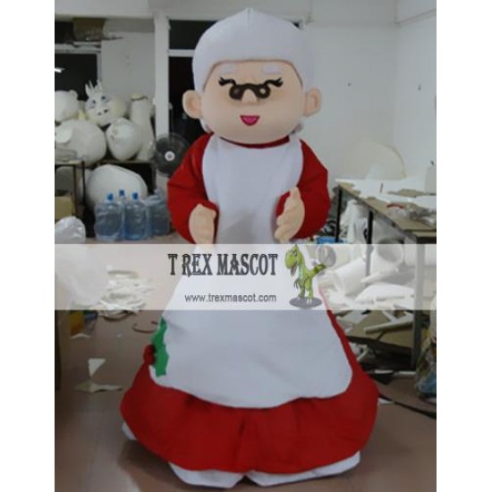 Cartoon Christmas Grandma Mascot Costume