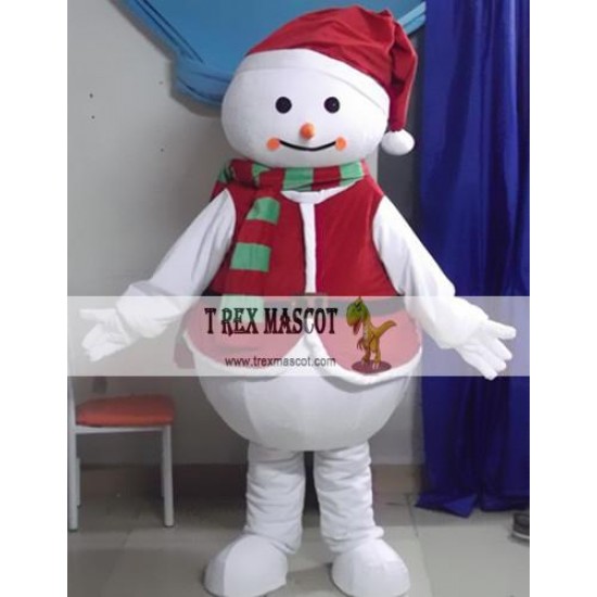 Cartoon Christmas Snowman Mascot Costume