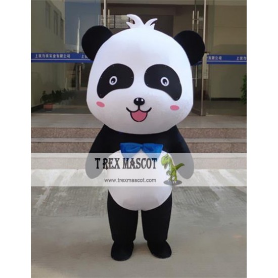 Cartoon Smiling Panda Mascot Costume