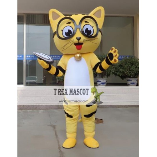 Cartoon Animal Glasses Little Flower Cat Mascot Costume