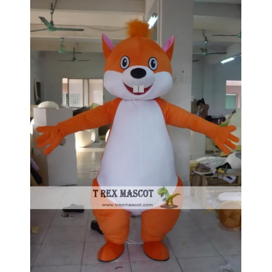 Cartoon Mouse Animal Cosplay Orange Squirrel Mascot Costume