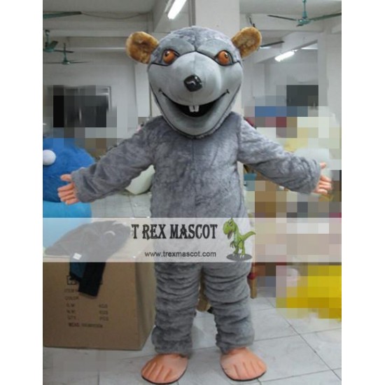 Cartoon Animal Long-Haired Gray Mouse Mascot Costume