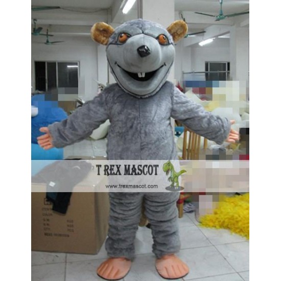 Cartoon Animal Long-Haired Gray Mouse Mascot Costume