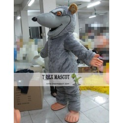 Cartoon Animal Long-Haired Gray Mouse Mascot Costume