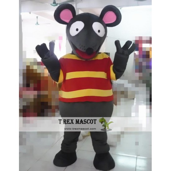 Cartoon Gray Mouse Mascot Costume