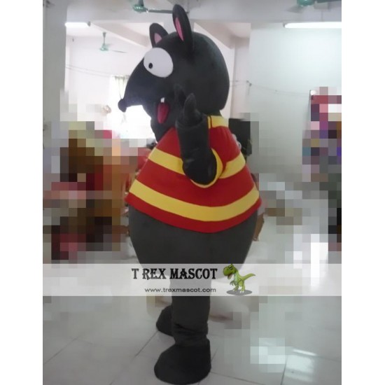 Cartoon Gray Mouse Mascot Costume