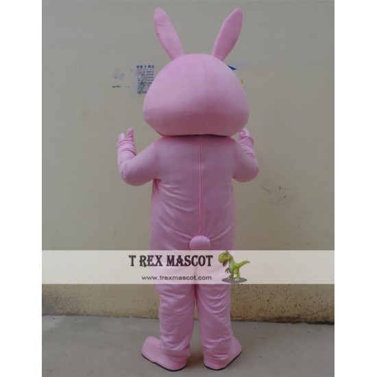 Animal Cartoon Cosplay Pink Rabbit Mascot Costume