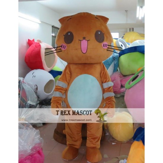 Cartoon Cosplay Animal Brown Cat Mascot Costume