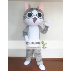 Cartoon Grey Cat Mascot Costume